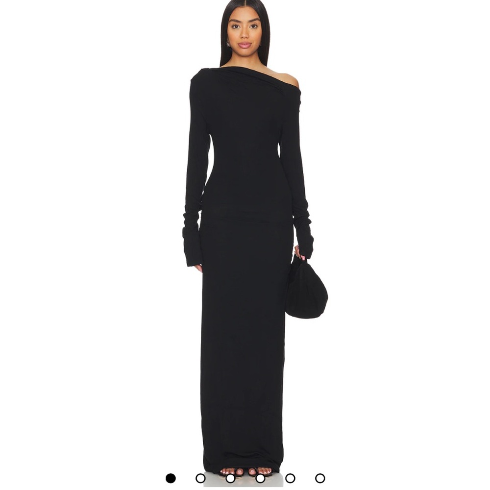 Revolve Chic Black One-Shoulder maxi Dress